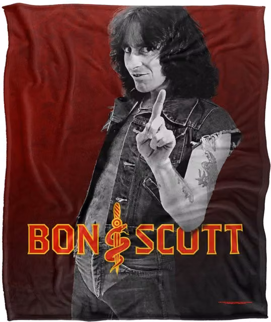 Bon Scott Snake Logo Silky Touch Super Soft Fleece Throw Blanket in White, W/D/H: 152 x 127 cm – 6