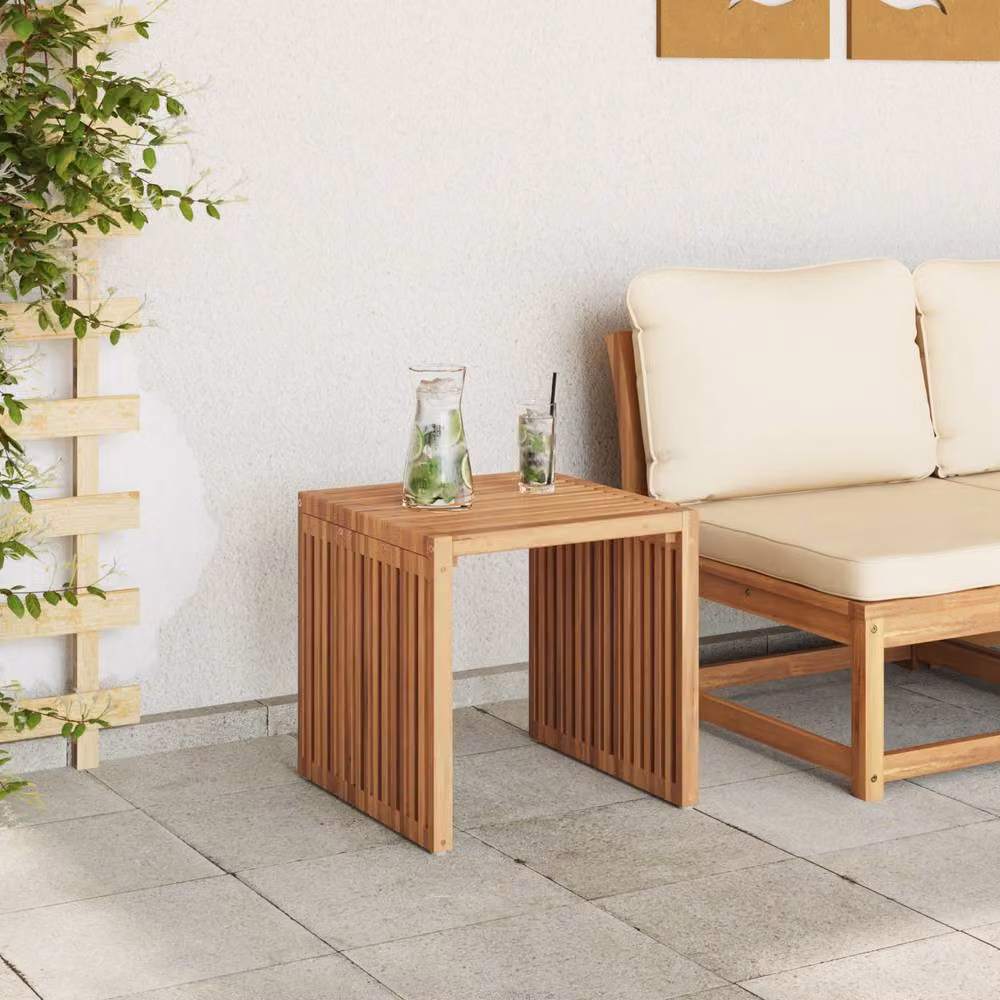 Berkfield Home Brown Oiled Solid Teak Garden Side Table W/D/H: 42.5 x 45 x 45 cm – 4