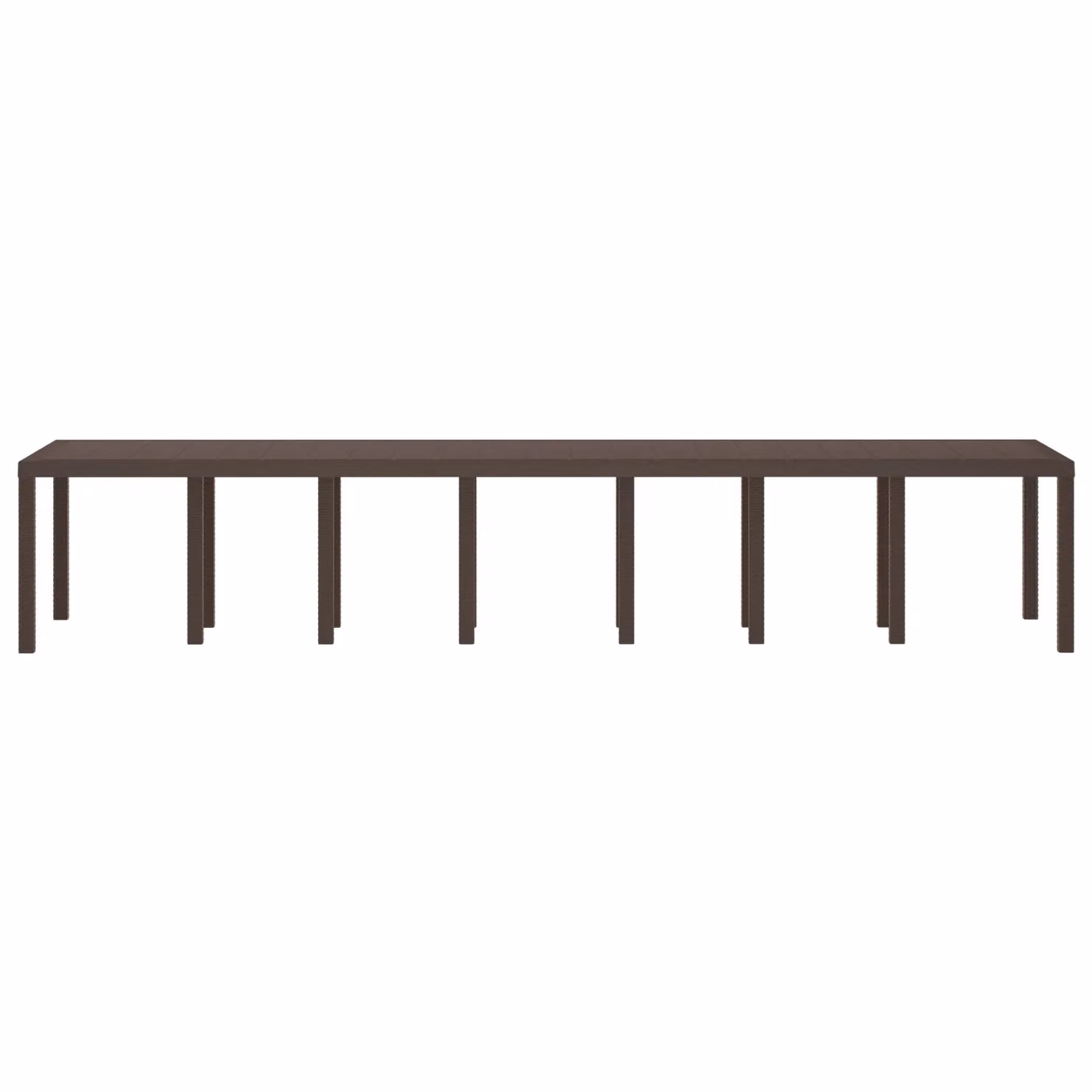 Berkfield Home Brown Poly Rattan Garden Table W: 400 cm, D: 100 cm, H: 73 cm – 2