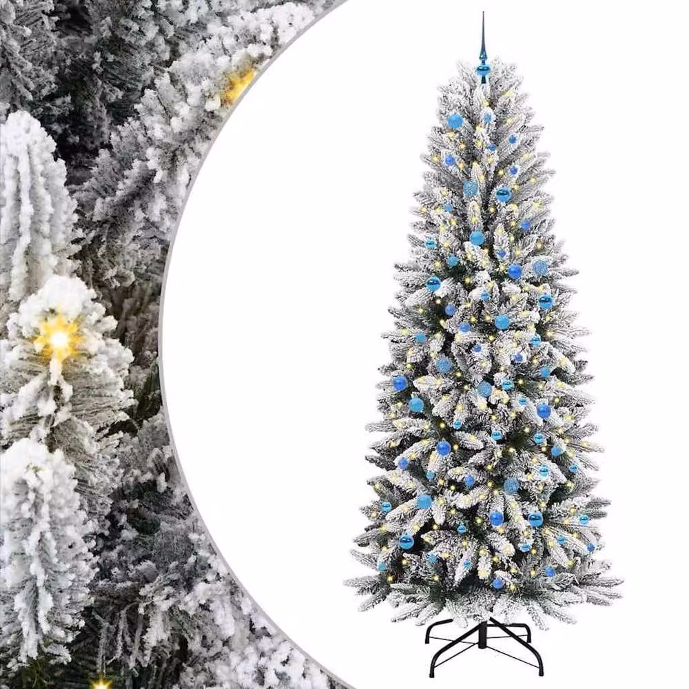 Berkfield Home Artificial Christmas Tree with 300 White LEDs, W/D/H: 93 x 93 x 240 cm – 2