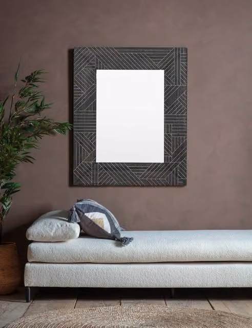 Gallery Direct Kakuda Extra Large Rectangular Modern Wall Mirror in Black