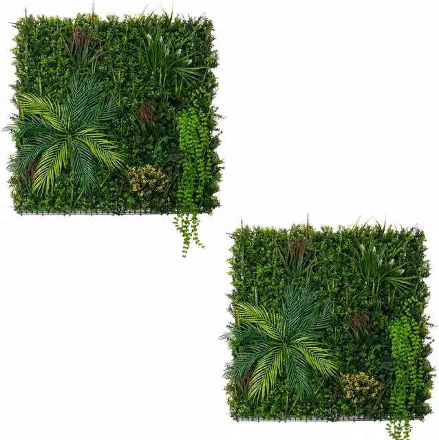 Monstershop Alina Green Artificial Wall Tiles, Set of 2, W/H: 100 x 100 cm – 1