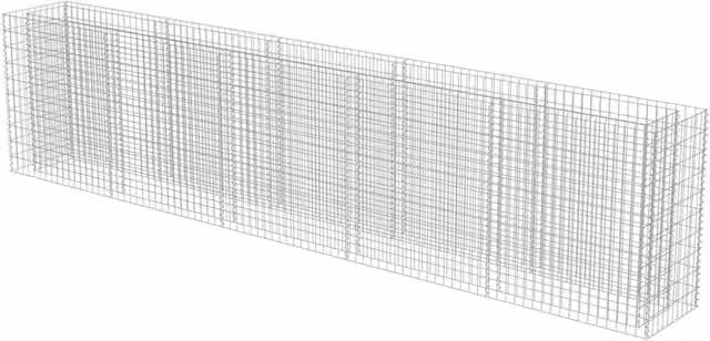 Berkfield Home Durable Galvanised Steel Gabion Raised Bed in Silver, W: 450 cm, D: 50 cm, H: 100 cm