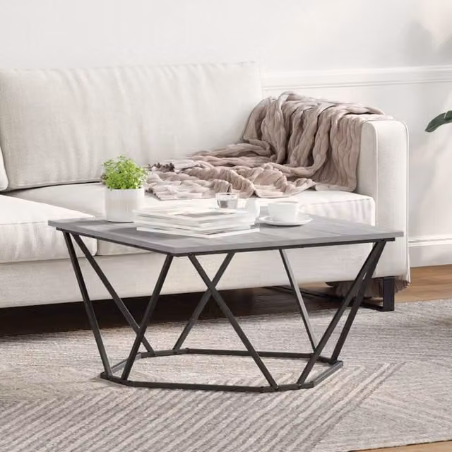 Berkfield Home Modern Rectangular Coffee Table in Grey Sonoma Engineered Wood and Metal – 1