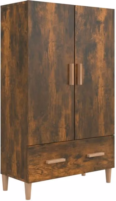Berkfield Home Smoked Oak Highboard in Brown, W/D/H: 70 x 31 x 115 cm