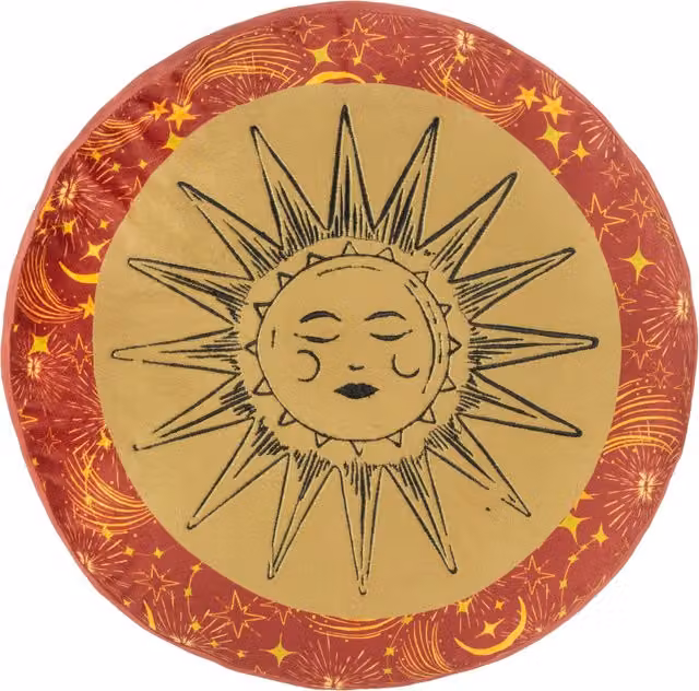 Make it a Home Ethereal Sun Velvet Round Filled Cushion in Gold Dust