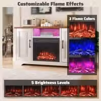Costway 20 inch Electric Fireplace Insert with 750W/1500W Heater and 9H Timer, Black