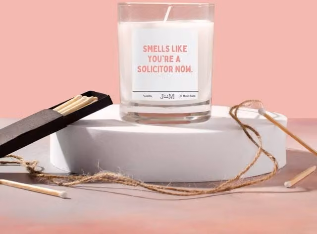 JAAM Newly Qualified Solicitor Vanilla Gourmand Candle in Clear Glass