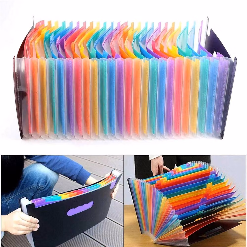 Nordara A4 Multicolour 24 Pocket Expanding File Organiser and Display Book – 3