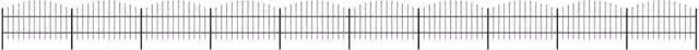 Berkfield Black Steel Palisade Garden Fence with Spear Top, 17 m