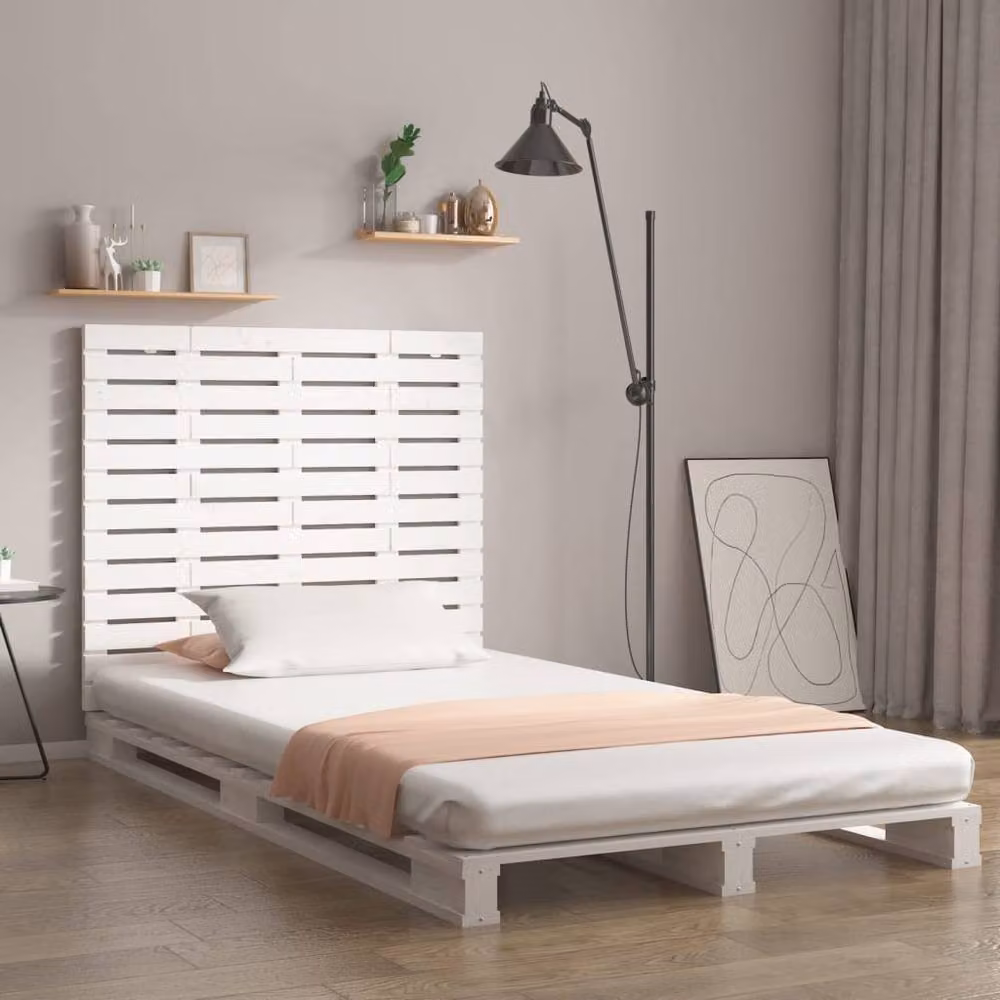Berkfield Home White Rustic Solid Pine Wall Mount Headboard W/D/H: 96 x 3 x 91.5 cm – 2
