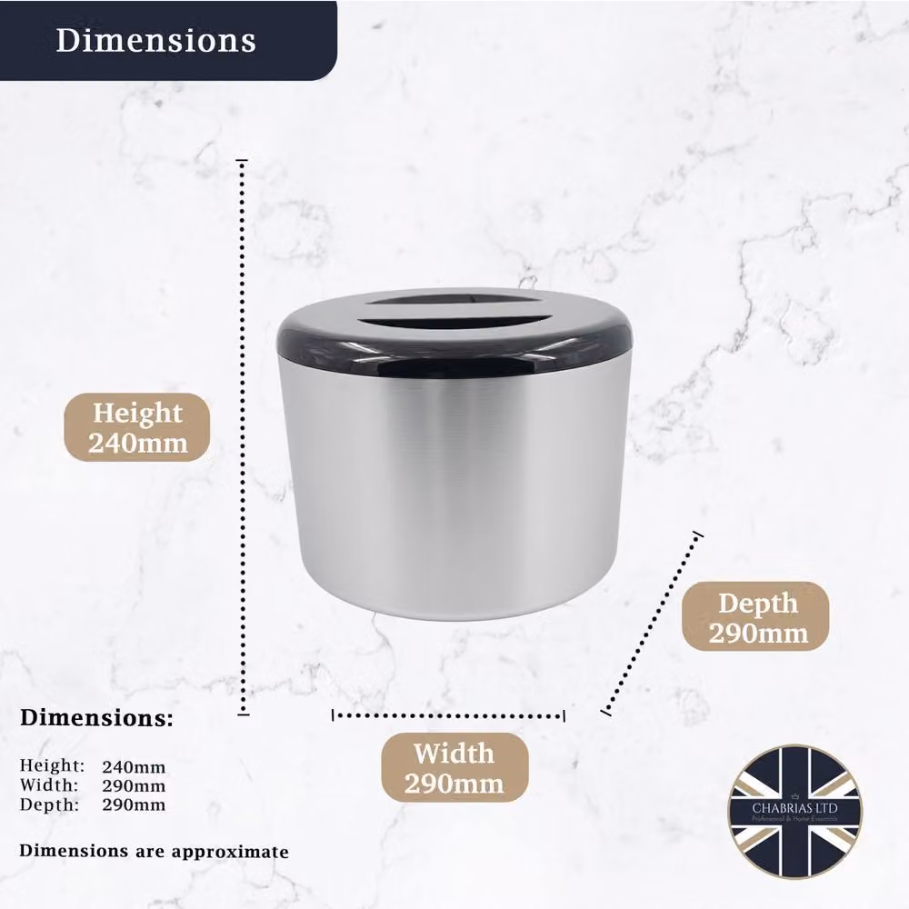 Chabrias Ltd 10L Aluminium Ice Bucket with Lid and Tongs in Metallic Silver – 3