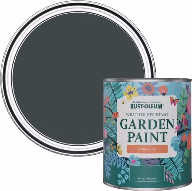 Rust-Oleum Water-Based Garden Paint in Satin Finish, Black, 0.75 l