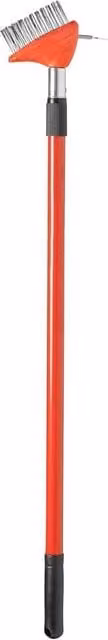 FLAVORA 2 in 1 Red Patio Wire Brush with Telescopic Handle and Scraper – 1