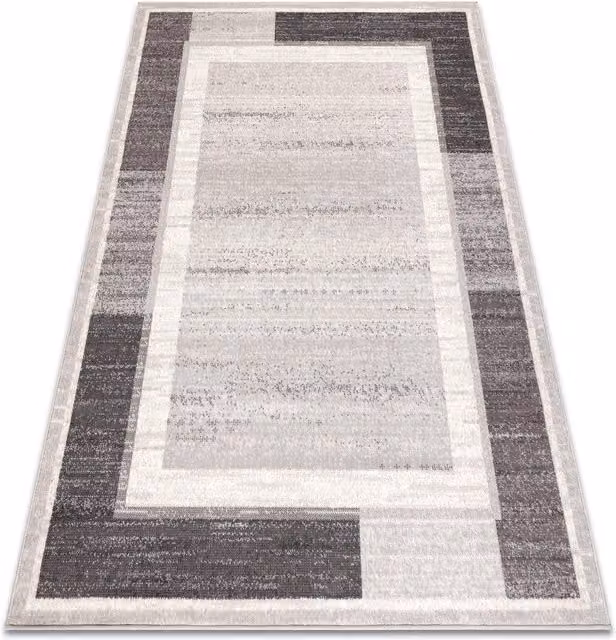 RugsX Geometric Minimalist Wool Rug in Beige and Grey, W: 80 cm, L: 150 cm – 1