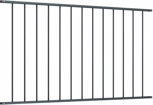 Berkfield Home Powder-coated Steel Fence Panel, Anthracite Black, H: 170 cm, W: 75 cm