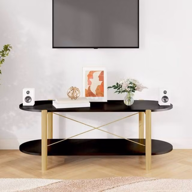 Berkfield Home Classic Coffee Table in Black, W/D/H: 110 x 48 x 40 cm