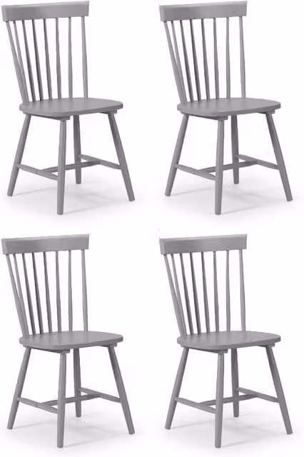 Cheshire Torvale Scandinavian Grey Lacquered Wood Dining Chairs - Set of 4