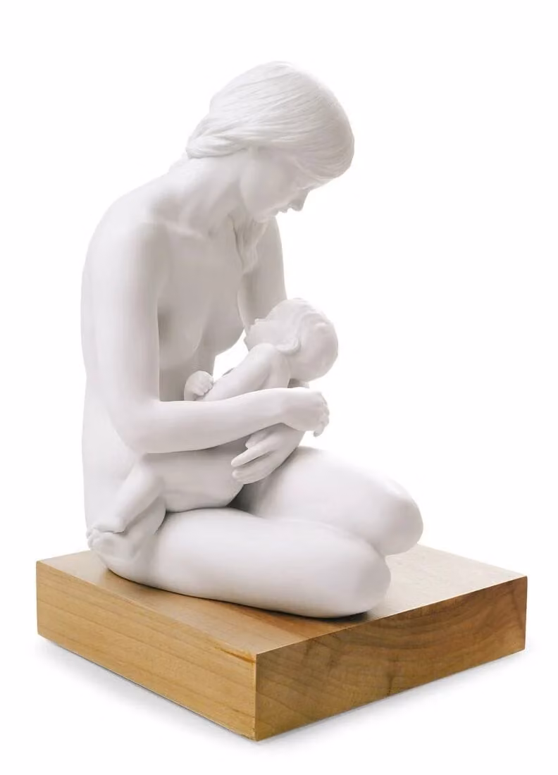 Lladró A Nurturing Bond Mother Porcelain Figurine in White