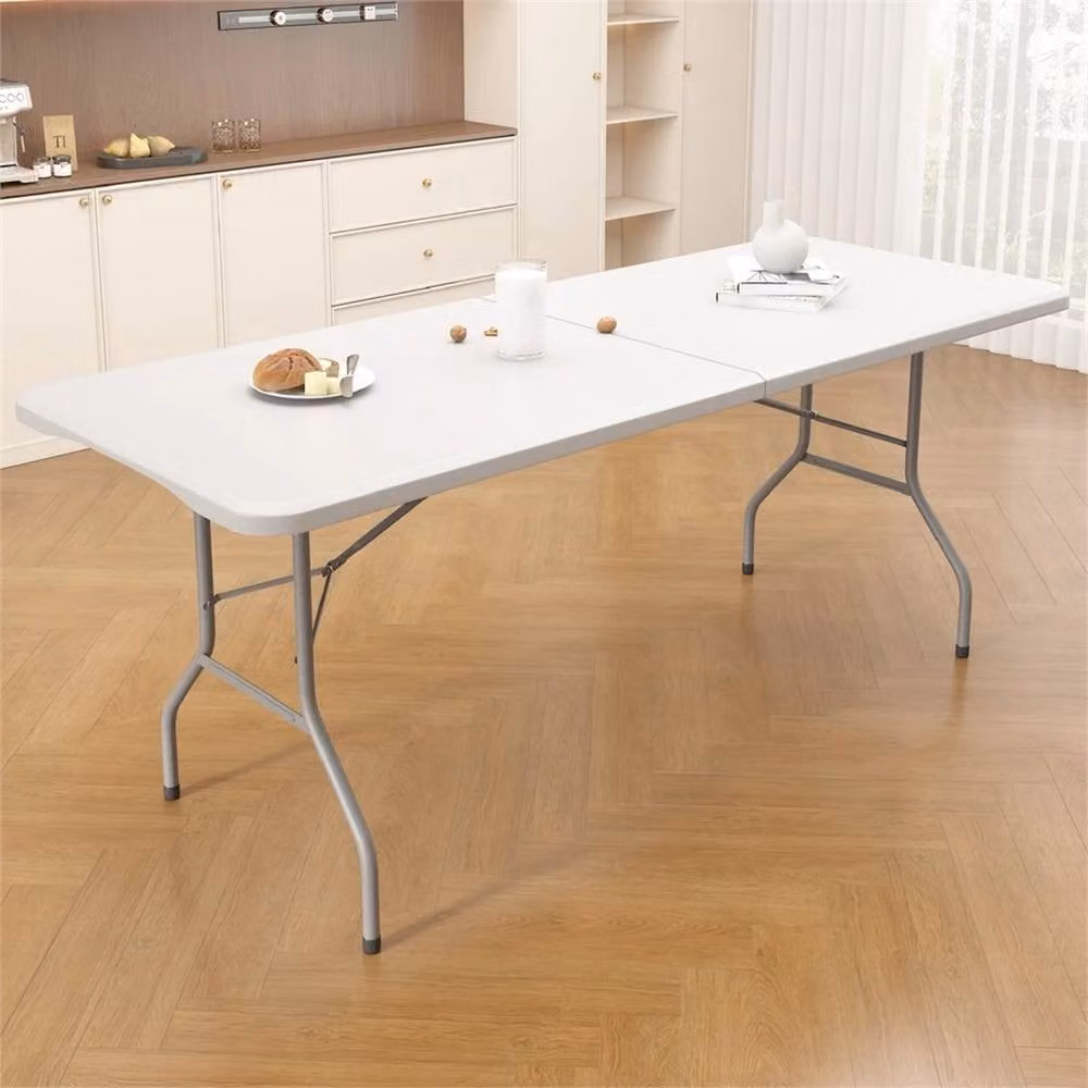 Nordara White Heavy Duty Plastic and Metal Folding Table for Garden and Kitchen, W: 160 cm, D: 45 cm, H: 45 cm – 3