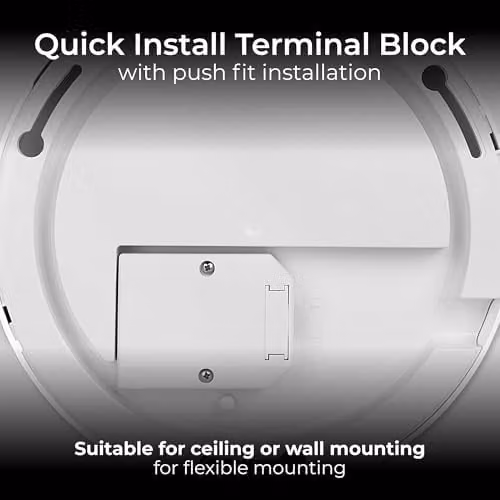 Luceco Eco Round LED Bulkhead Light, Silver and White, 14W, 1300lm, 4000K, IP54 – 4