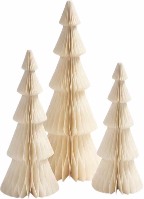 Four Candle Set of 3 White Standing Christmas Trees, Height: 30 cm – 1
