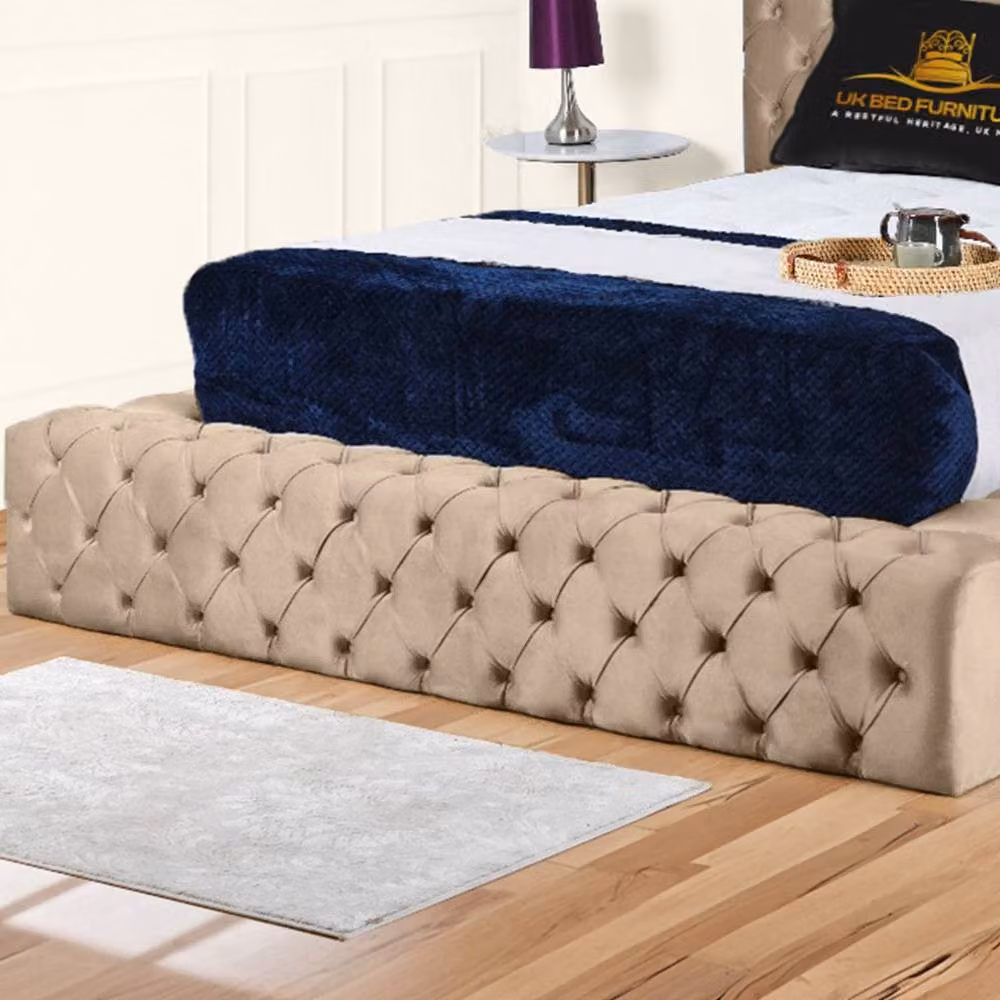 UK Bed Furniture Ambassador Ottoman Gas Lift Upholstered Bed in Beige, Super King, W/D/H: 200 x 200 cm – 3