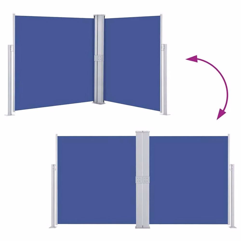 Berkfield Home Blue Retractable Polyester Side Awning, W/H: 600 x 140 cm – 4