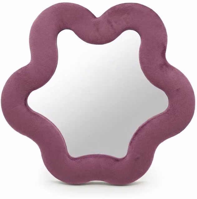 KDMD Soft Squiggly Star Wall Mirror in Purple, 33 x 31 cm