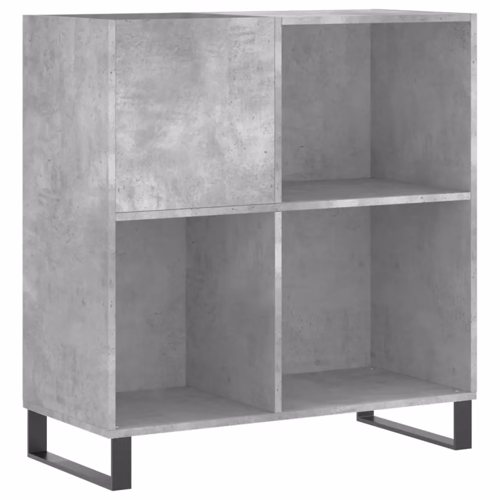 Berkfield Home Record Cabinet in Concrete Grey, W: 84.5 cm, D: 38 cm, H: 89 cm – 2