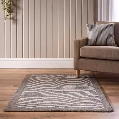 My Mat Sculptured Patterned Waves Mink Rug, W: 100 cm, D: 150 cm – 2