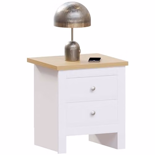 Vida Designs Arlington 2 Drawer Bedside Cabinet in White – 2