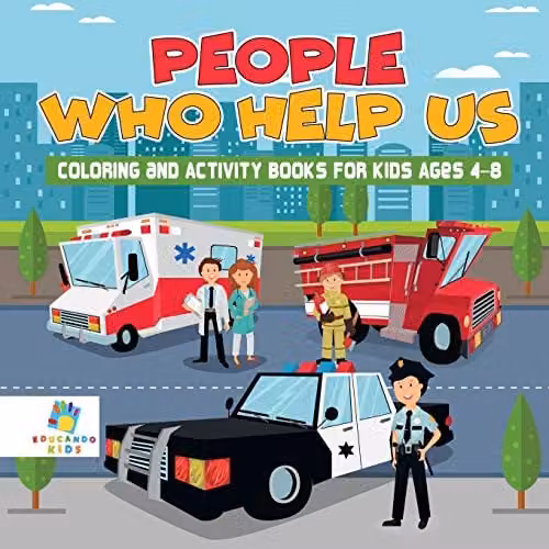Educando Kids People Who Help Us Colouring and Activity Book for Children Ages 4-8, Multicolour
