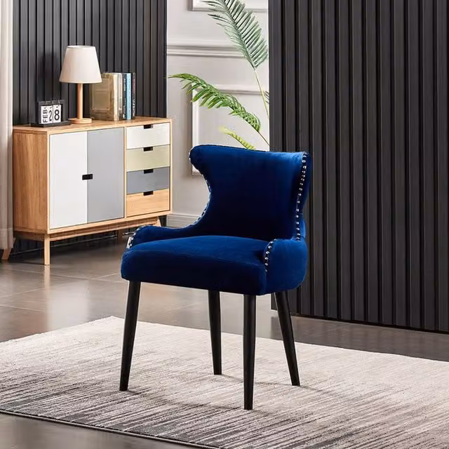 Life Interiors Oxford LUX Velvet Dining Chair in Blue