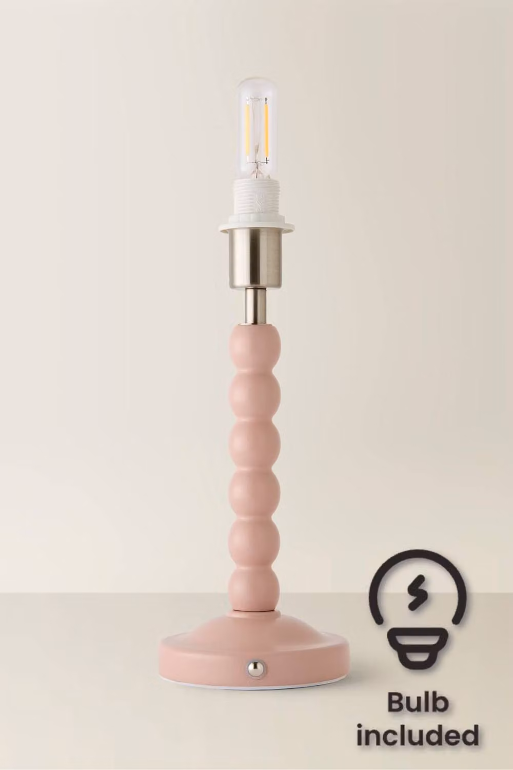 ValueLights Bobbins Bobble Rechargeable Portable Table Lamp Base in Baby Pink – 2