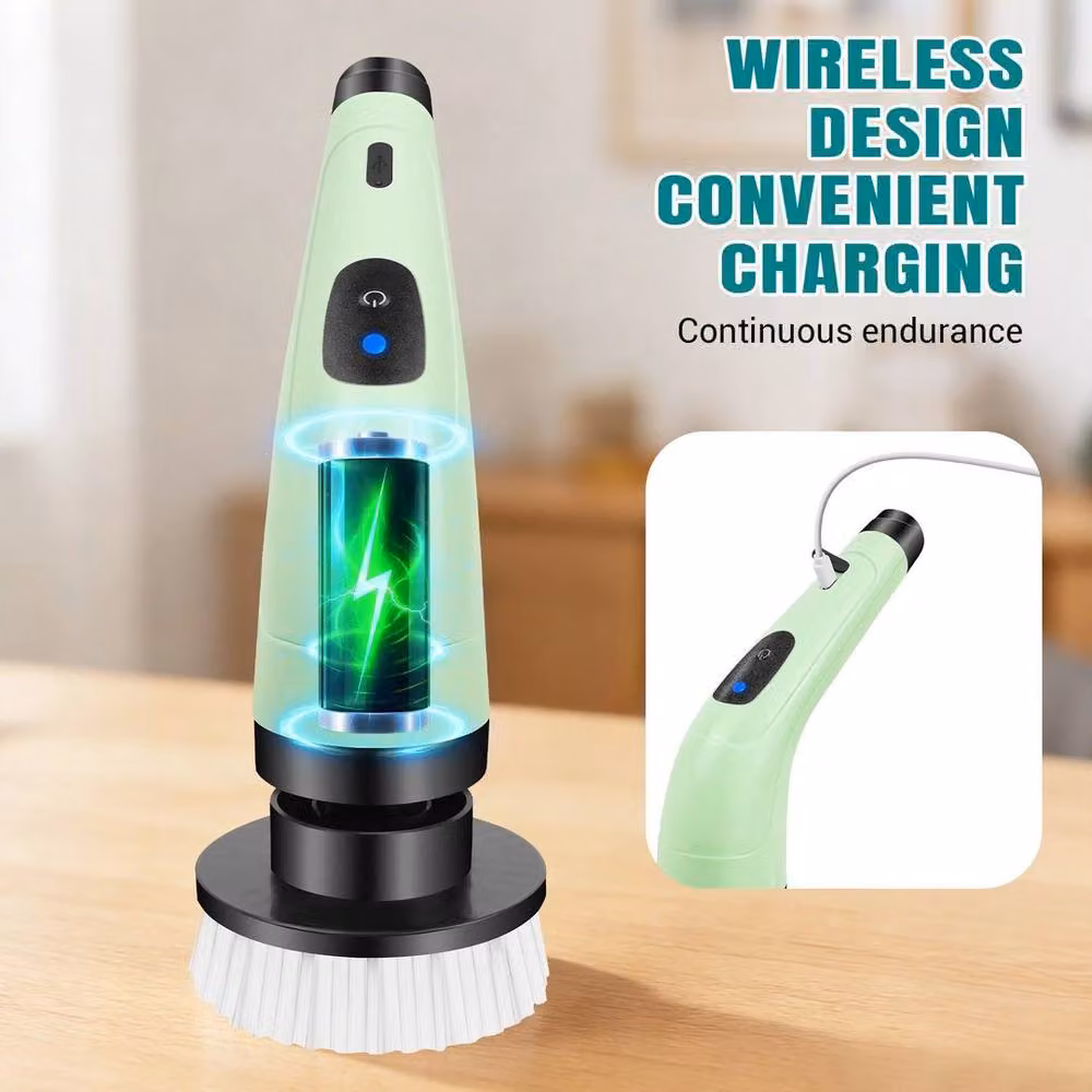 PAWNORA 7 Head Pro Cordless Spin Scrubber in Green – 2
