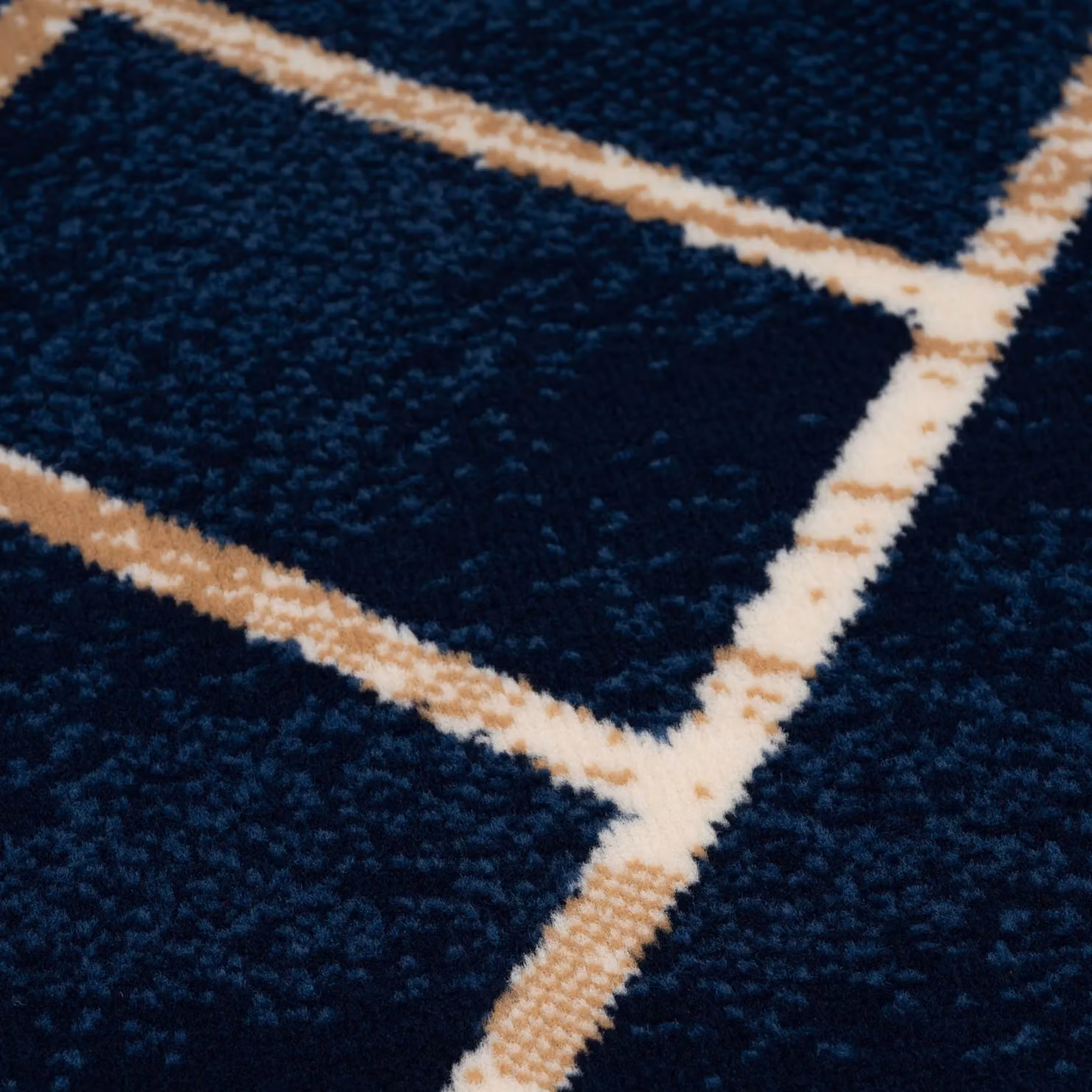 Kukoon Art Deco Geometric Design Area Rug in Blue and Gold, W: 160 cm, L: 230 cm – 3