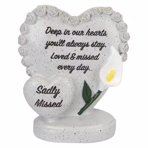 VFM e-Store Memorial Flower Pot Ornament, Grey Polyresin, W: 15 cm, D: 13 cm, H: 8 cm – 1