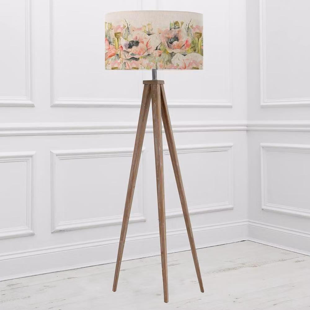 Voyage Maison Aratus Wood Floor Lamp with Papavera Eva Beige Fabric Lampshade – 2
