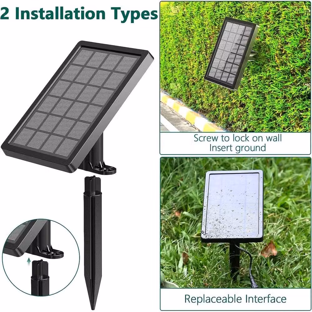 EONLION Solar Panel Powered Water Feature Pump in Black, Diameter: 100 cm – 2