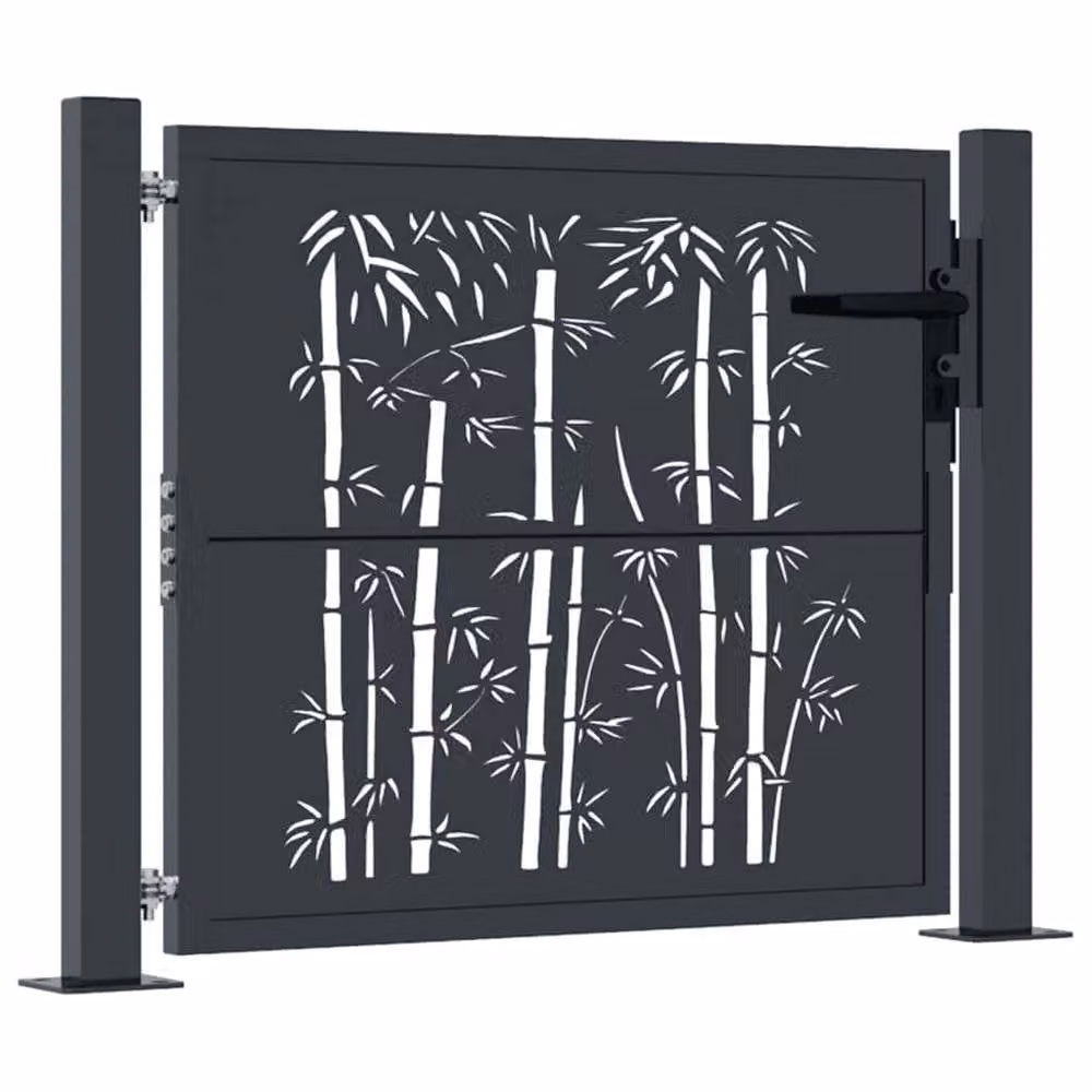 Berkfield Home Beautiful Garden Gate in Anthracite Grey Steel, W: 80 cm, H: 105 cm – 3