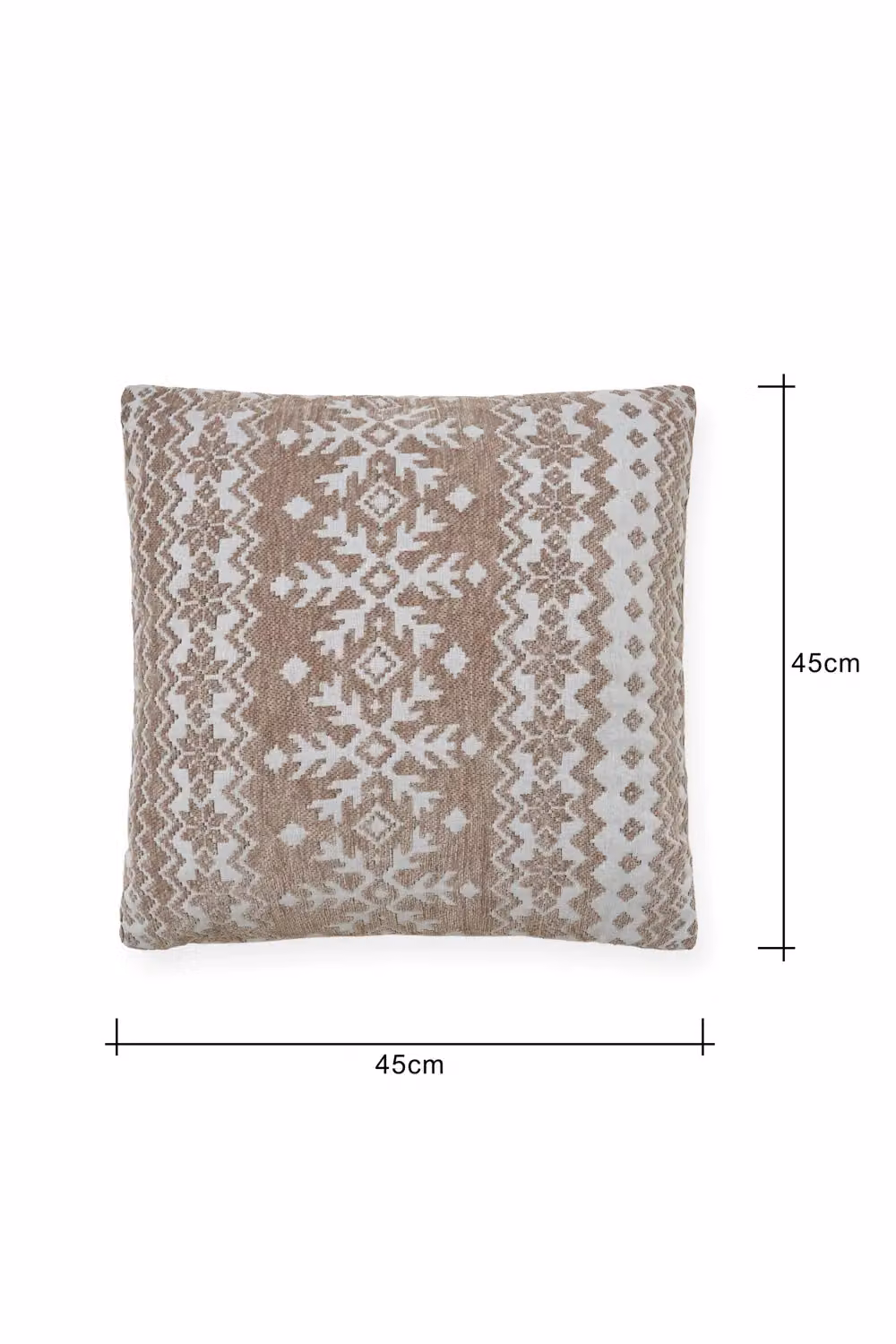 BHS Christmas Fairisle Winter Snowflake Cushion in Beige, W/D/H: 45 x 45 x 1 cm – 2