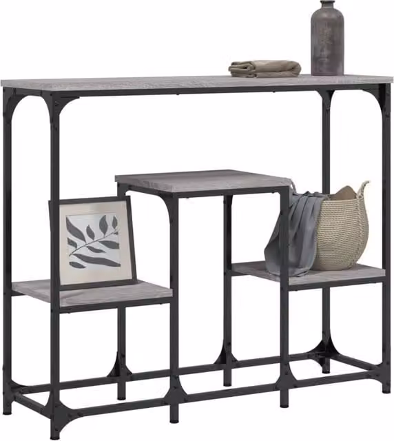 Berkfield Home Classic Console Table in Grey Sonoma, W: 89.5 cm, D: 28 cm, H: 76 cm – 1
