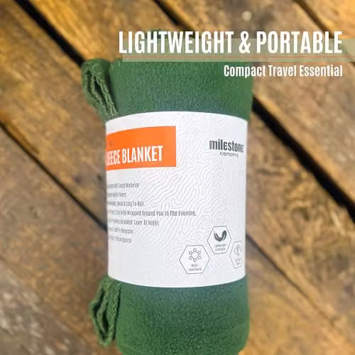 Milestone Thermal Fleece Blanket in Green, W 120 cm x L 150 cm – 4