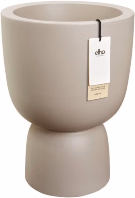 Elho Amber Coupe 35 Indoor and Outdoor Plant Pot, Beige