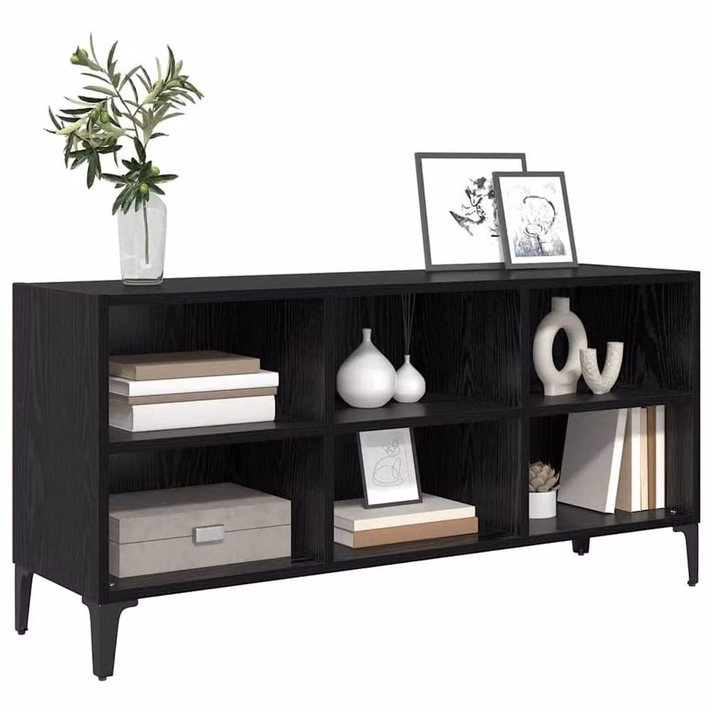 Berkfield Home Black Oak TV Stand in Black Oak Matt Finish – 3