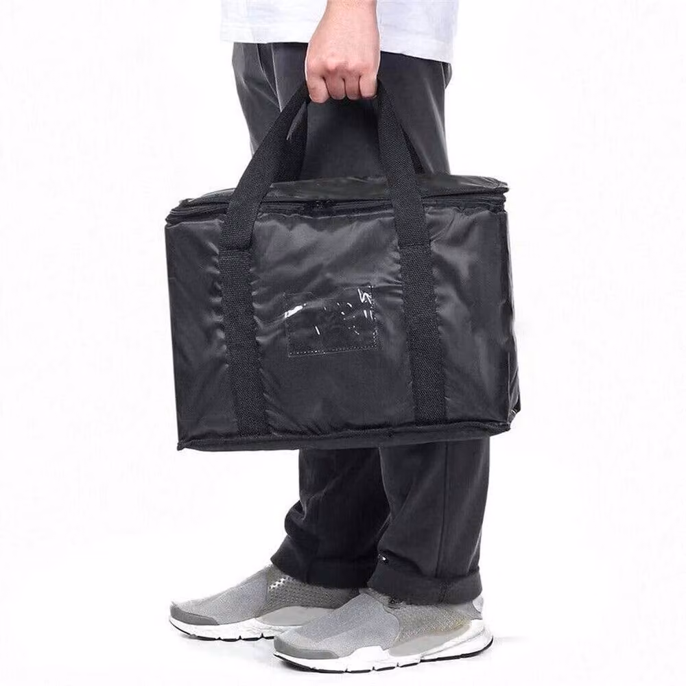 NESTLUNE 70L Insulated Food Delivery and Grocery Shopping Bag in Black, W: 100 cm, D: 15 cm – 5