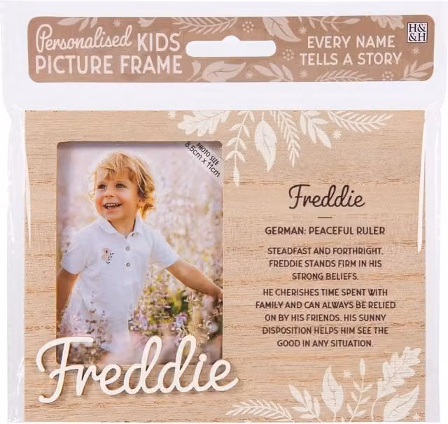 History & Heraldry Modern Rectangular Wooden Tabletop Picture Frame for Children in Brown