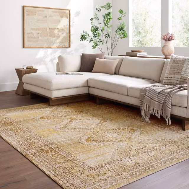 Livabliss Fifth Avenue Vintage Traditional Fringe Living Room Rug in Brown, Grey and Beige, W/D/H: 200 x 275 cm