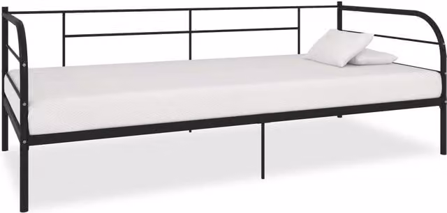 Berkfield Home Black Metal Daybed Frame W: 90 cm, D: 200 cm – 1